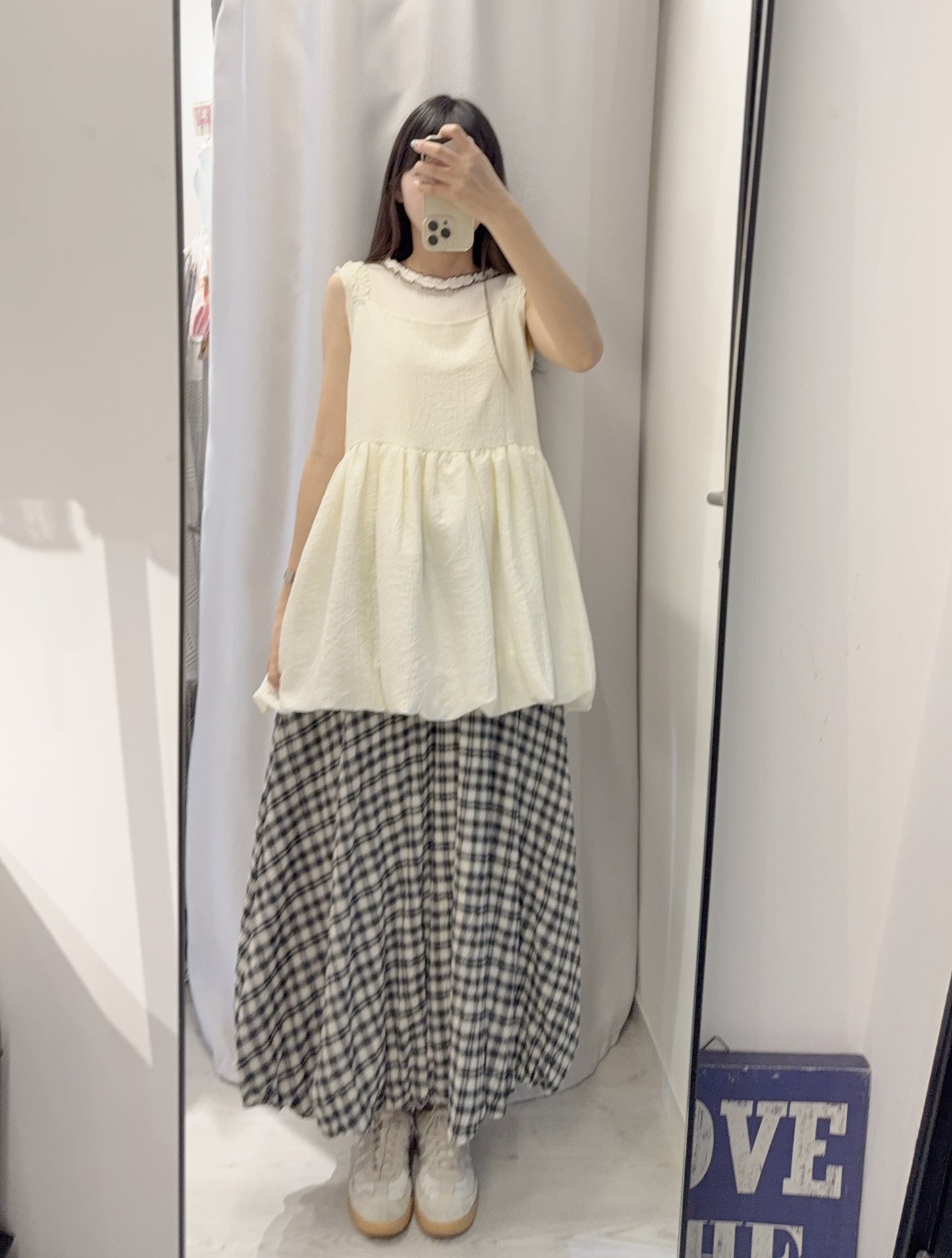 夏季・可前後著泡泡邊背心 2色入 1S10627