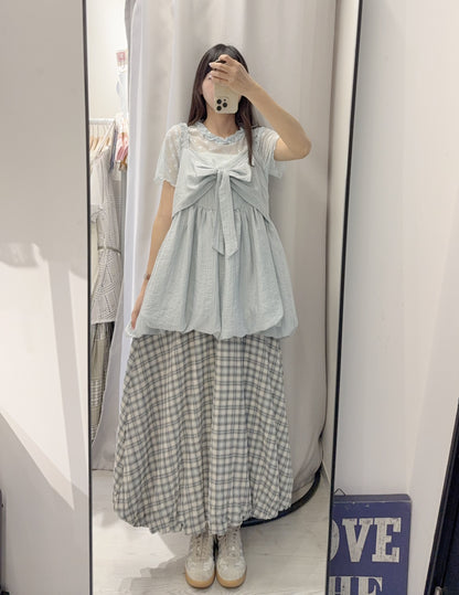 夏季・可前後著泡泡邊背心 2色入 1S10627
