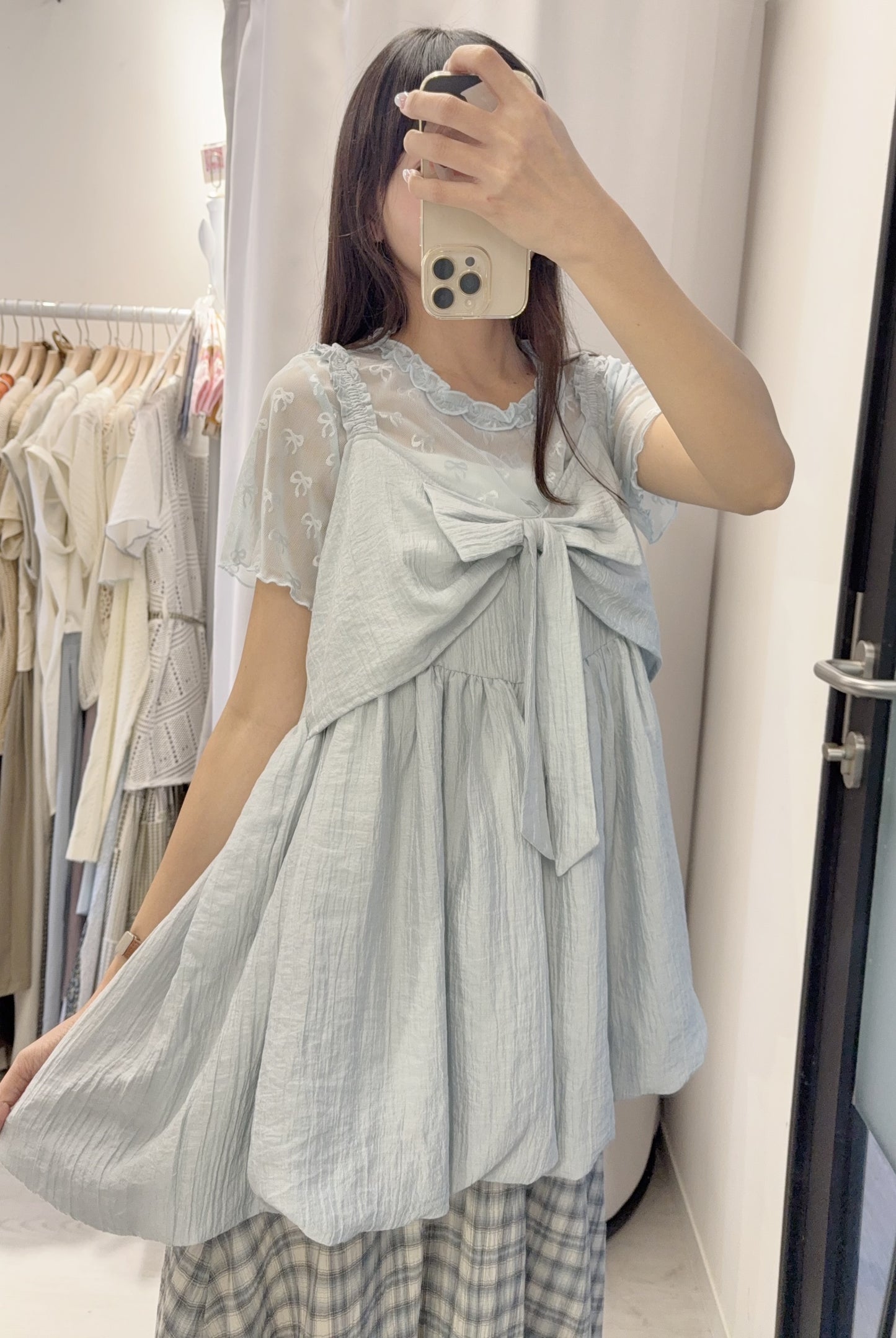 夏季・可前後著泡泡邊背心 2色入 1S10627