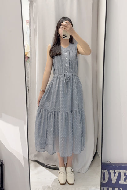 夏季・點點雪紡綁帶背心裙 2色入 1S60639