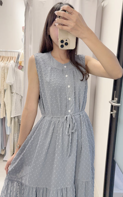 夏季・點點雪紡綁帶背心裙 2色入 1S60639