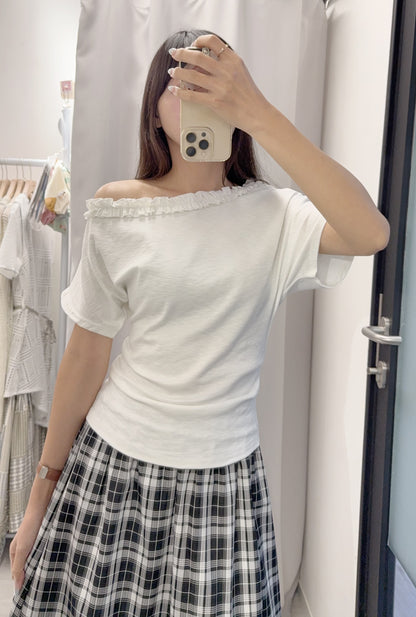 夏季・紗紗面雙面著格仔半身裙 2色入 1S60636