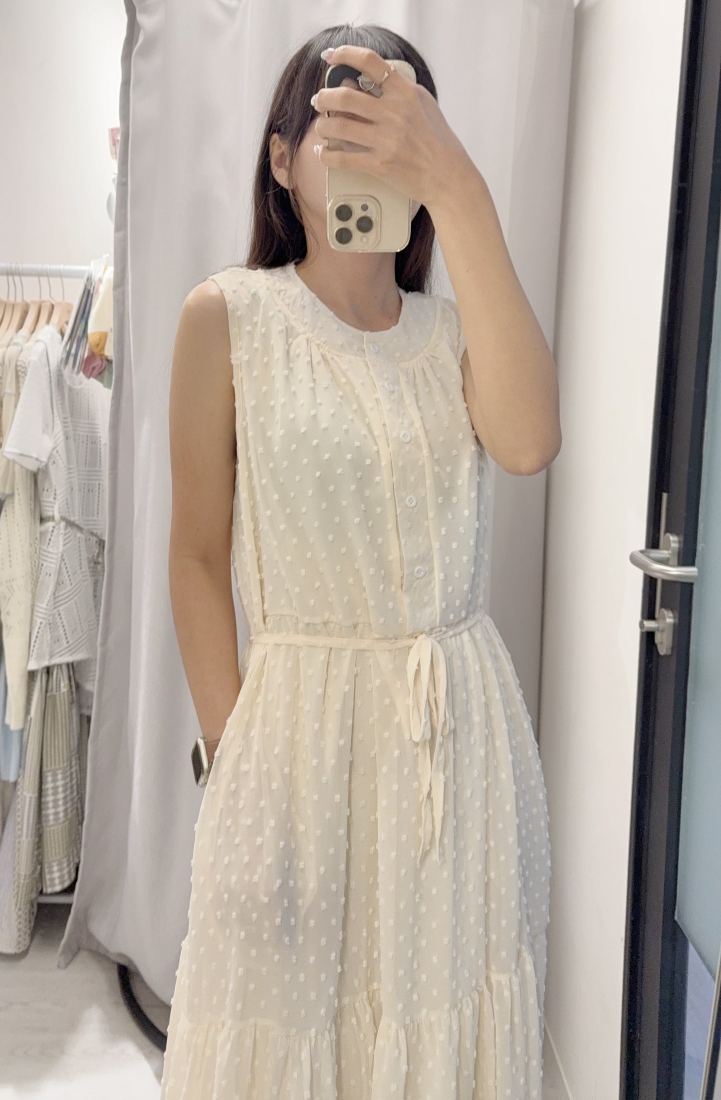 夏季・點點雪紡綁帶背心裙 2色入 1S60639