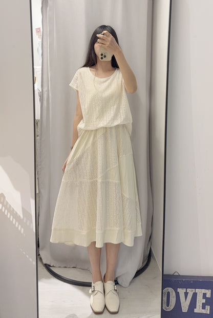 夏季・精緻Lace假兩件連身裙 3色入 1S20713