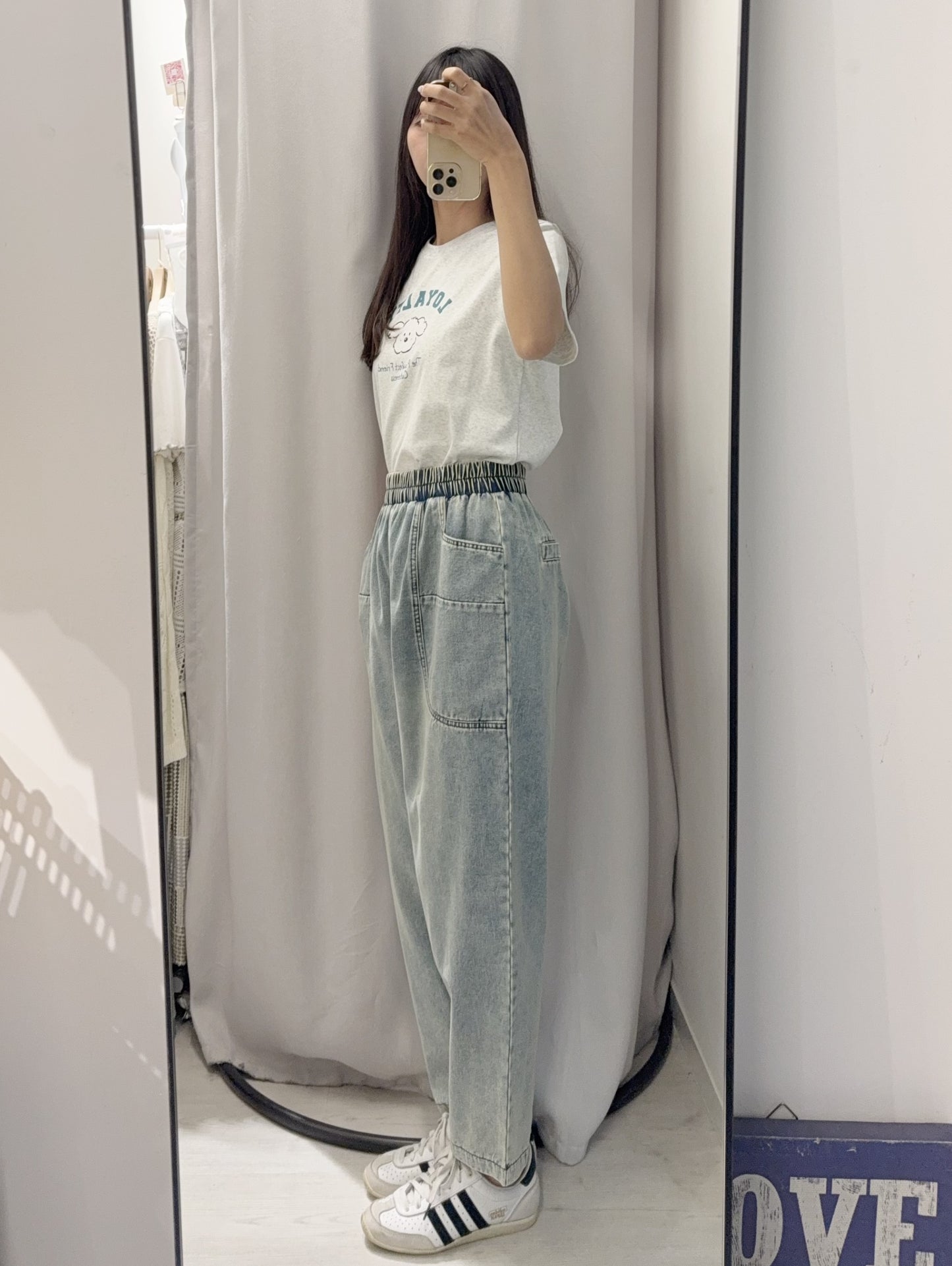 夏季・洗水色修腳牛仔褲 1色入 1S70711