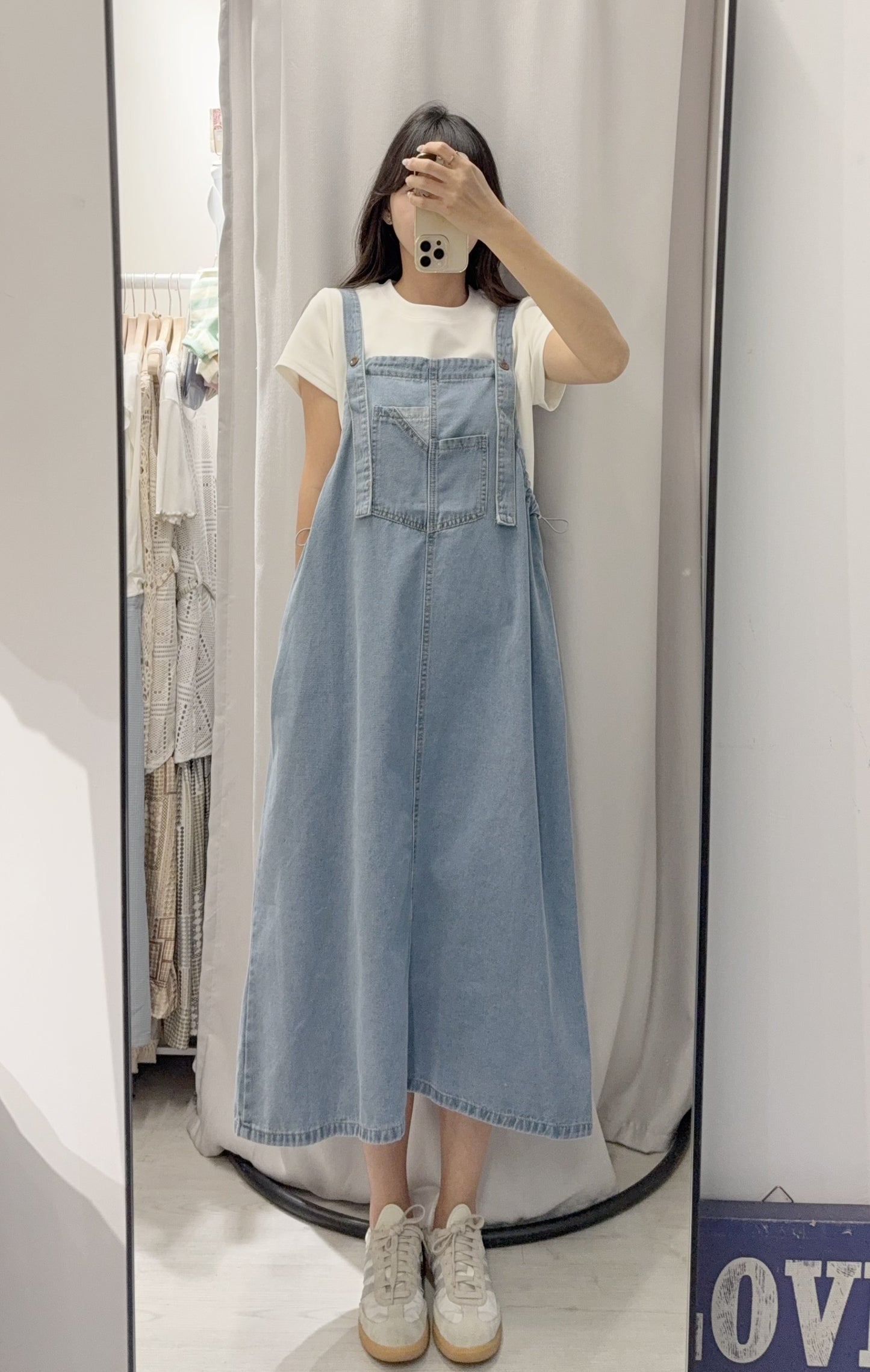 夏季・束邊吊帶牛仔配Tee Set 2色入 1S60719