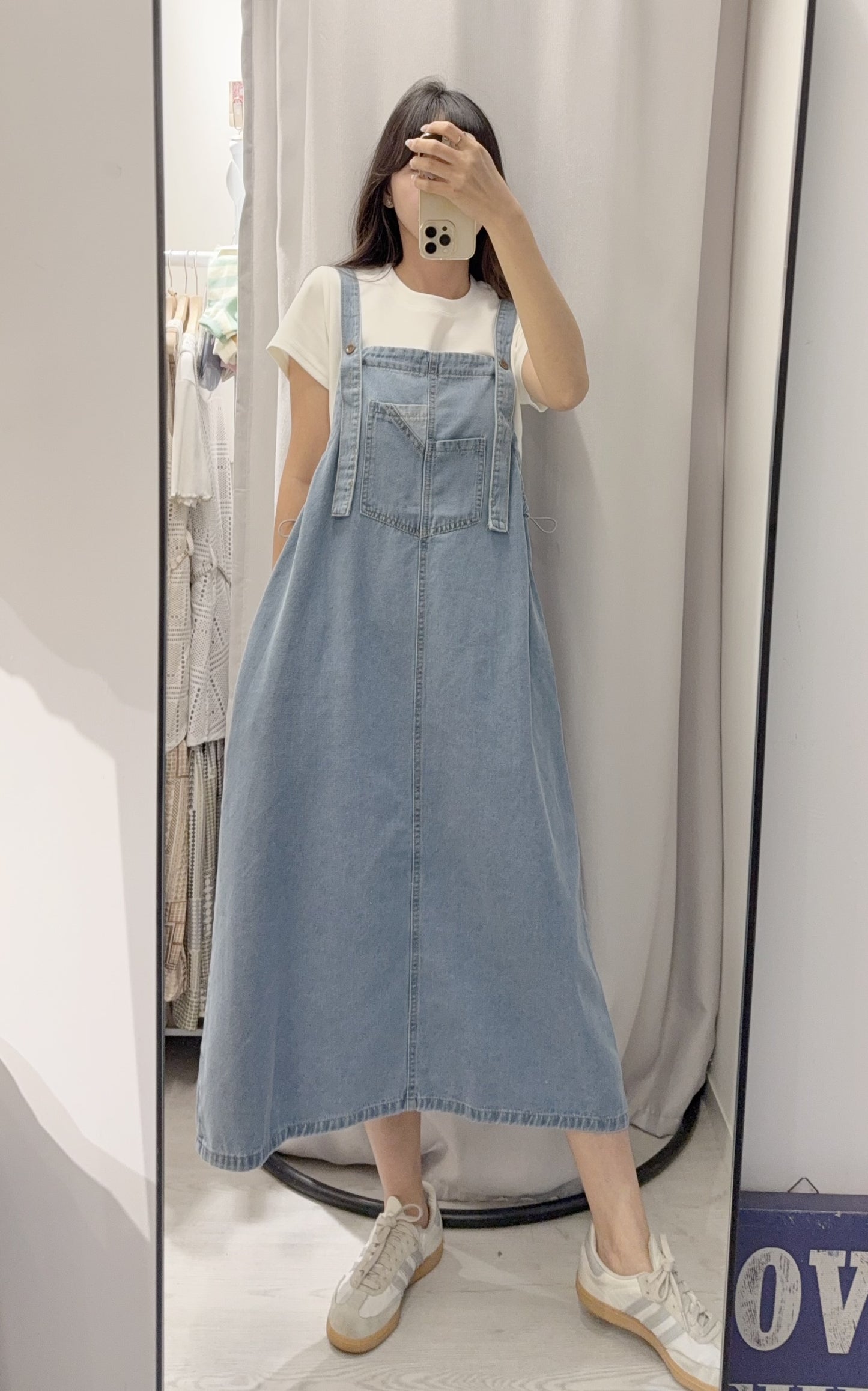 夏季・束邊吊帶牛仔配Tee Set 2色入 1S60719