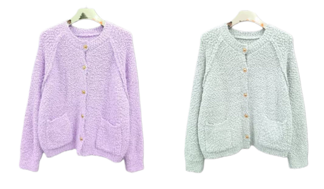 秋冬・免熨不起毛粒粒棉金鈕外套 2色入 1W60119