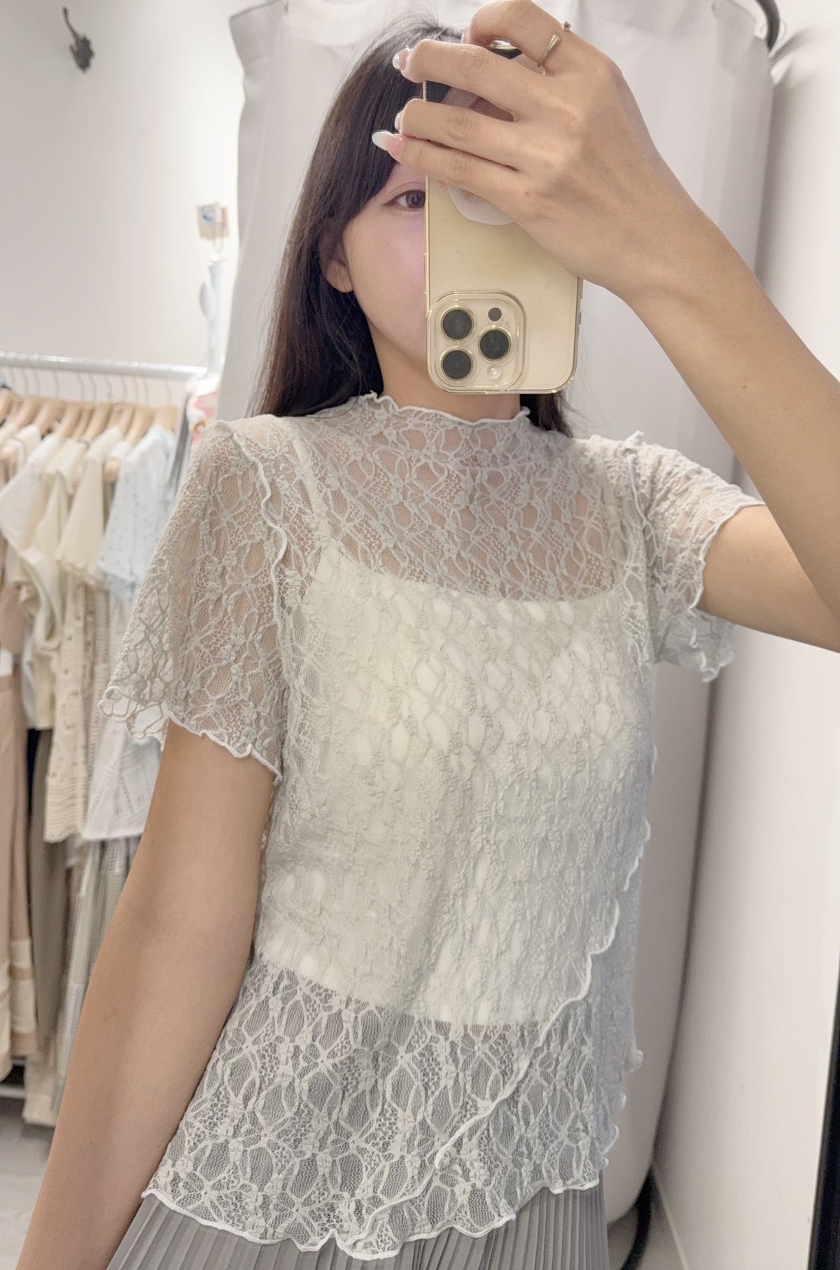 夏季・綑邊透視Lace上衣 2色入 1S10726