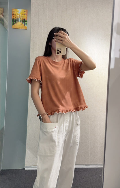 夏季・大口袋修腳純棉褲 2色修 1S80734