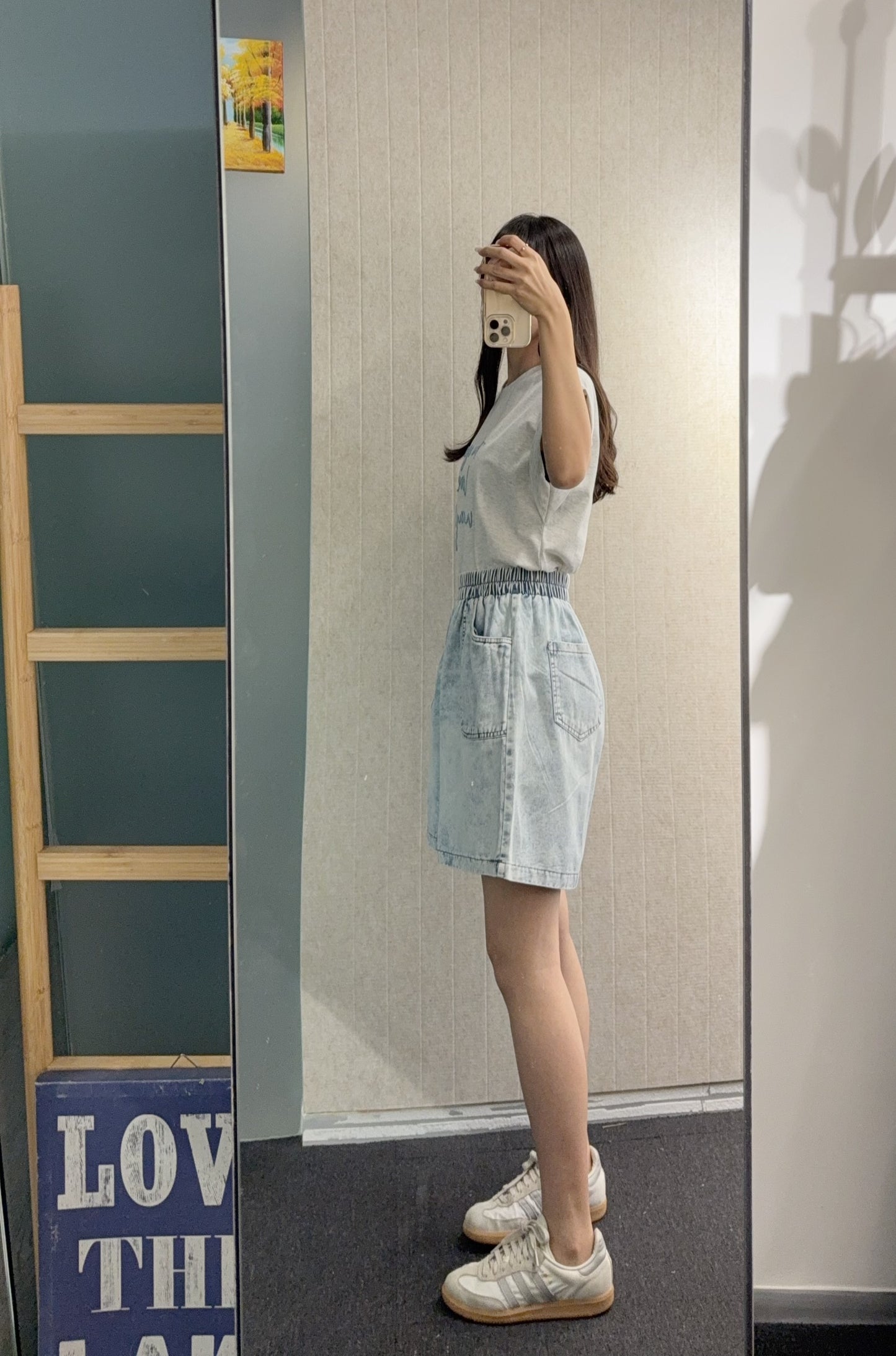 夏季・洗水色牛仔短褲 1S70735