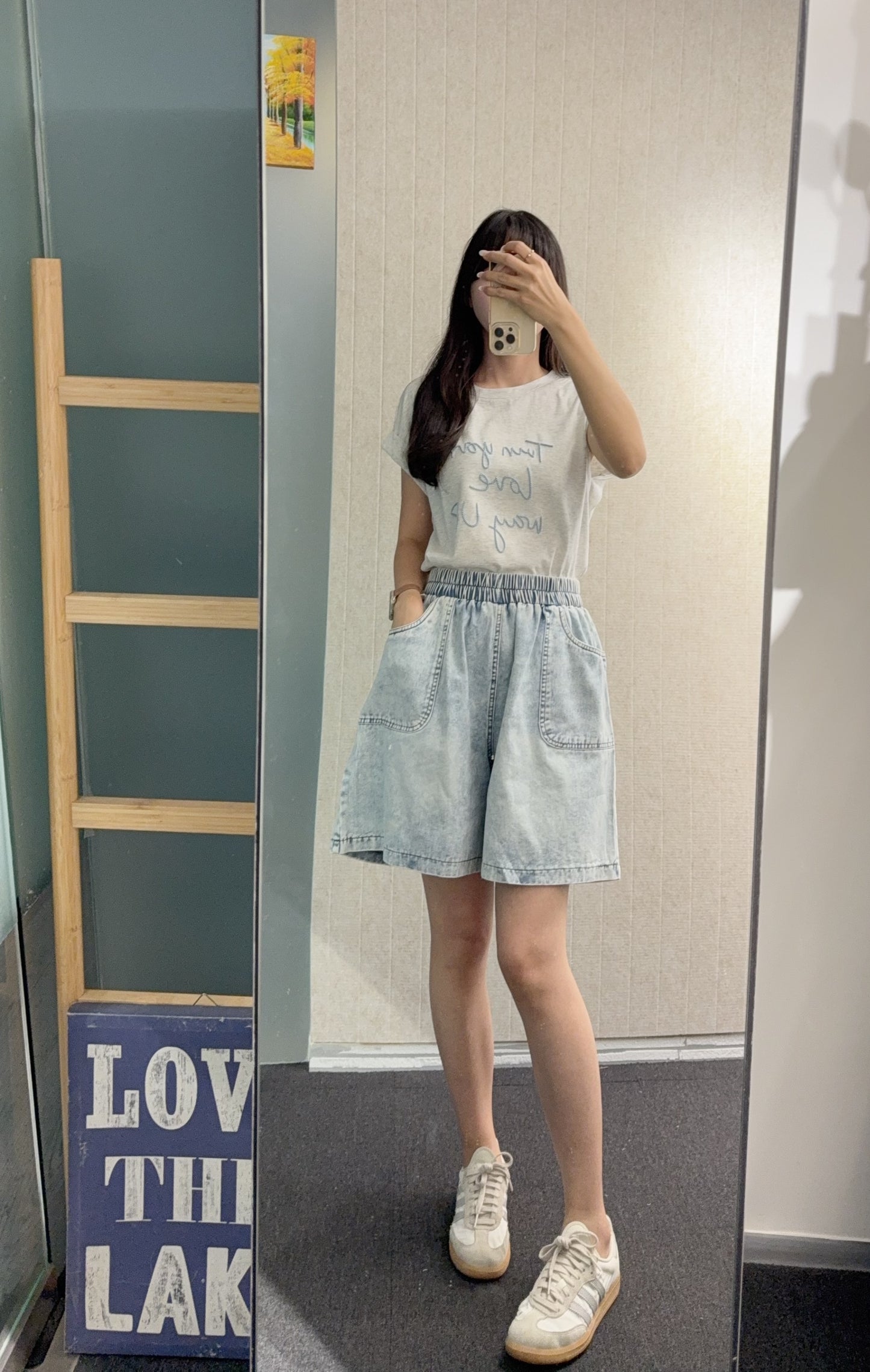 夏季・洗水色牛仔短褲 1S70735