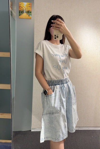夏季・洗水色牛仔短褲 1S70735