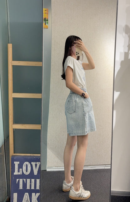 夏季・洗水色牛仔短褲 1S70735