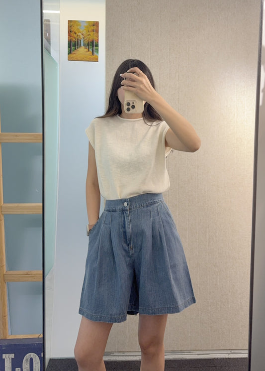 夏季・褶邊牛仔短褲 1S70801