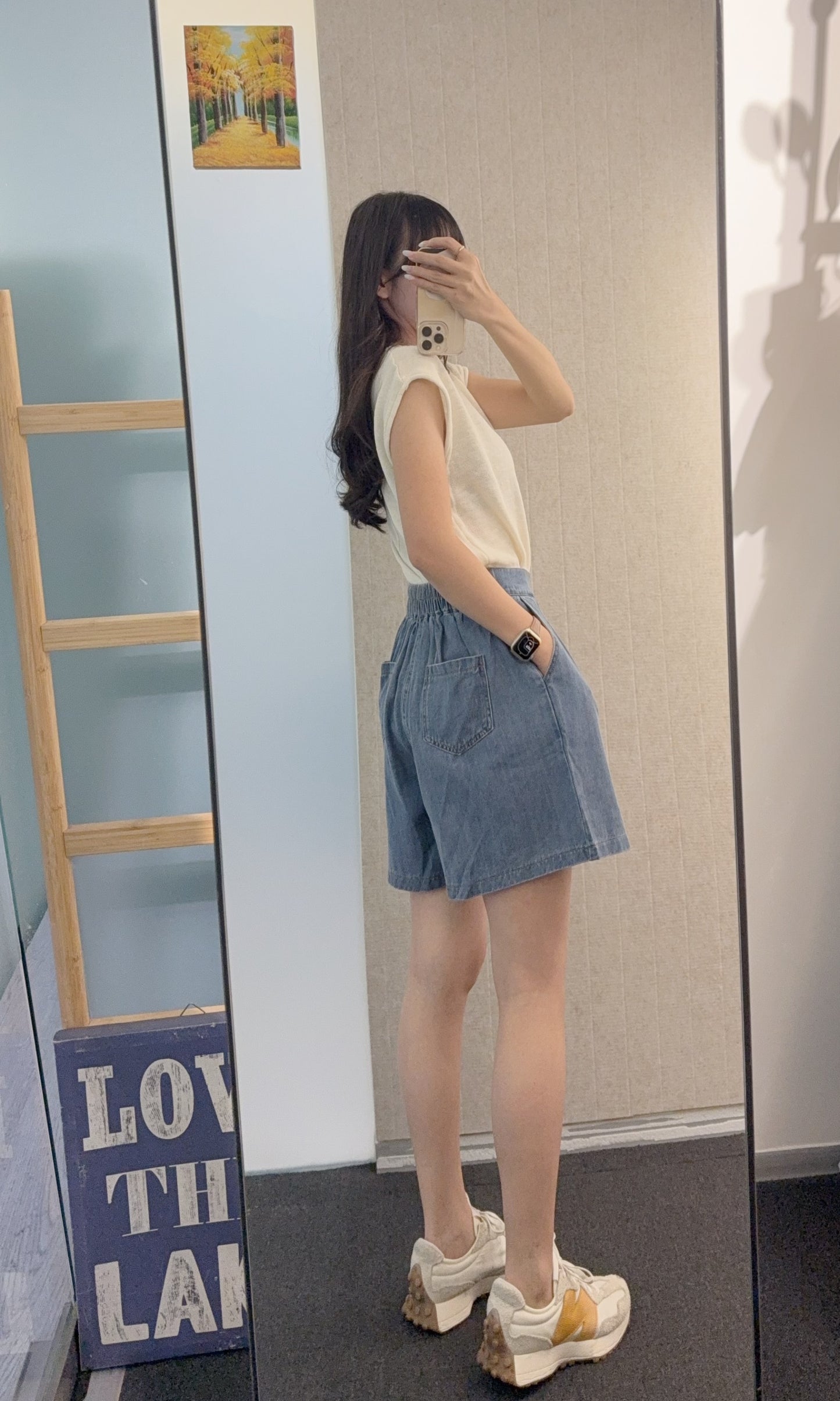 夏季・褶邊牛仔短褲 1S70801