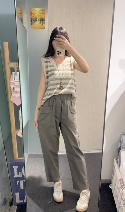 夏季・大口袋修腳純棉褲 2色入 1S80734