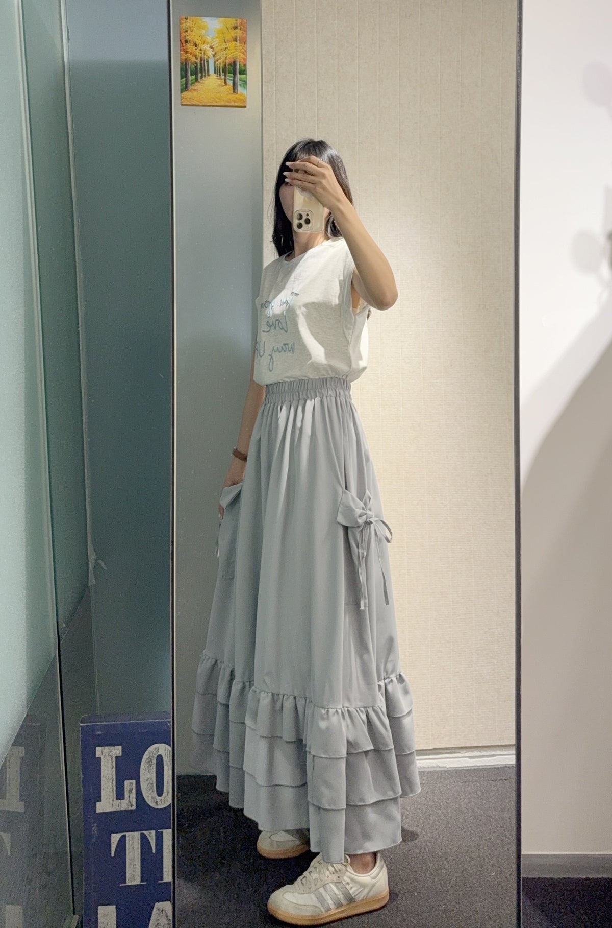 夏季・立體蝴蝶結袋Ruffle裙 2色入 1S10733