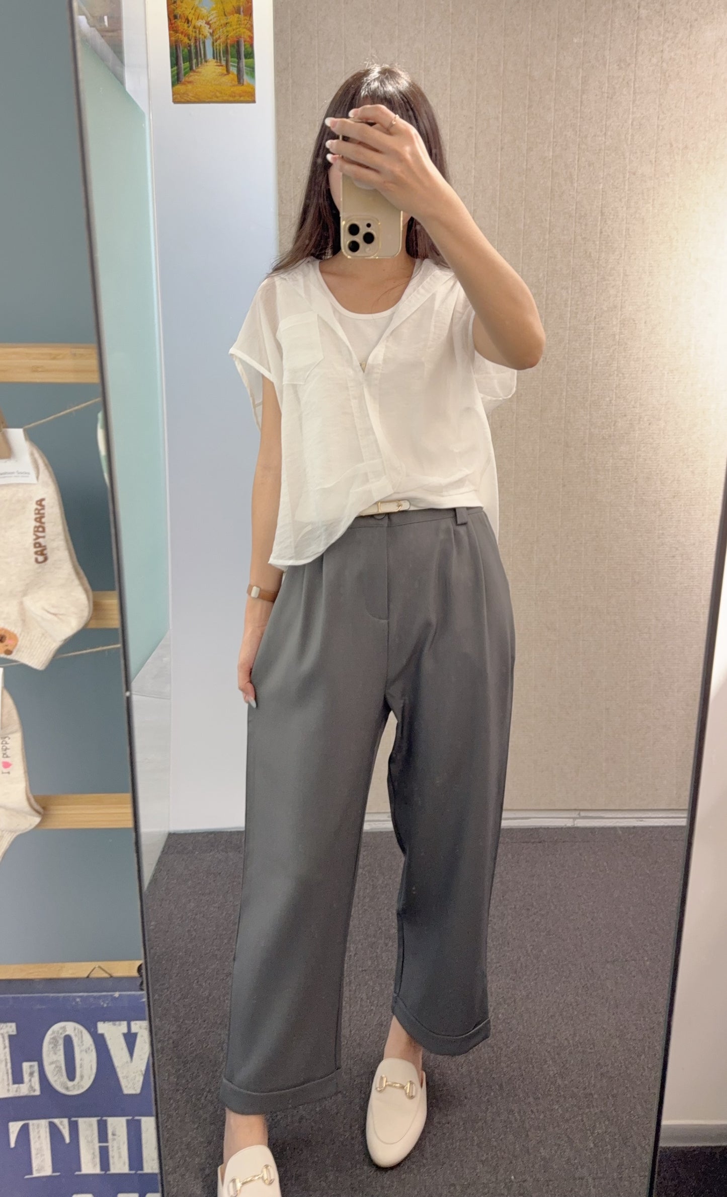 夏季・皺褶修腳西褲 2色入 1S70815
