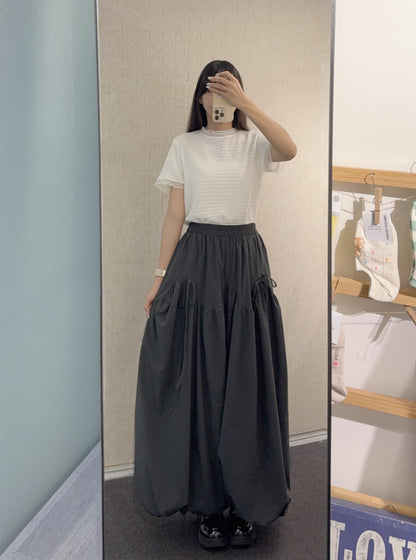 夏季・透透邊暗紋親膚上衣 2色入 1S10810