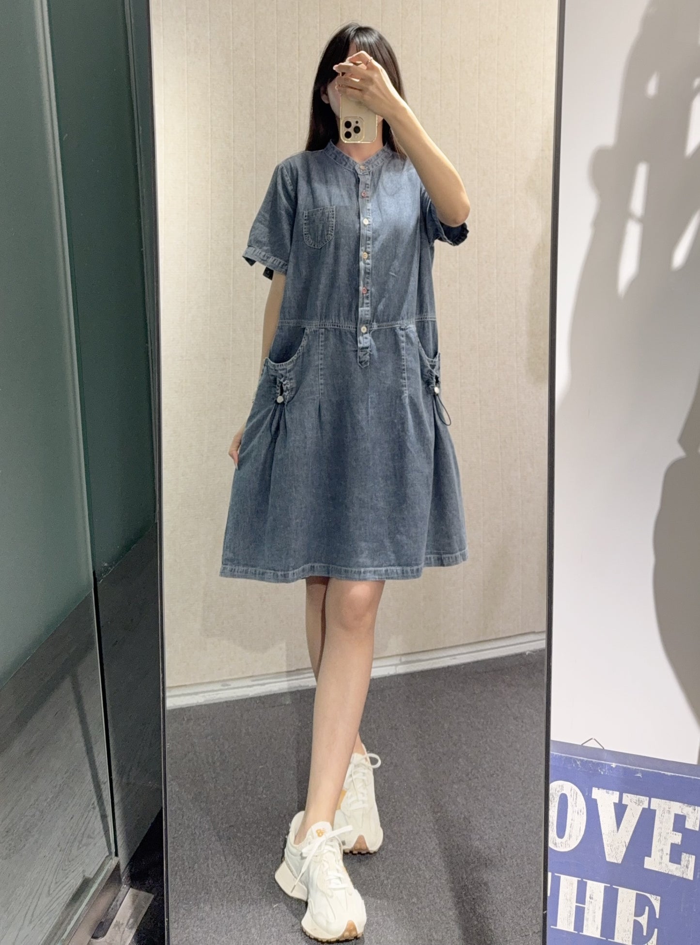 夏季・清涼感薄牛仔連身裙 1S30818