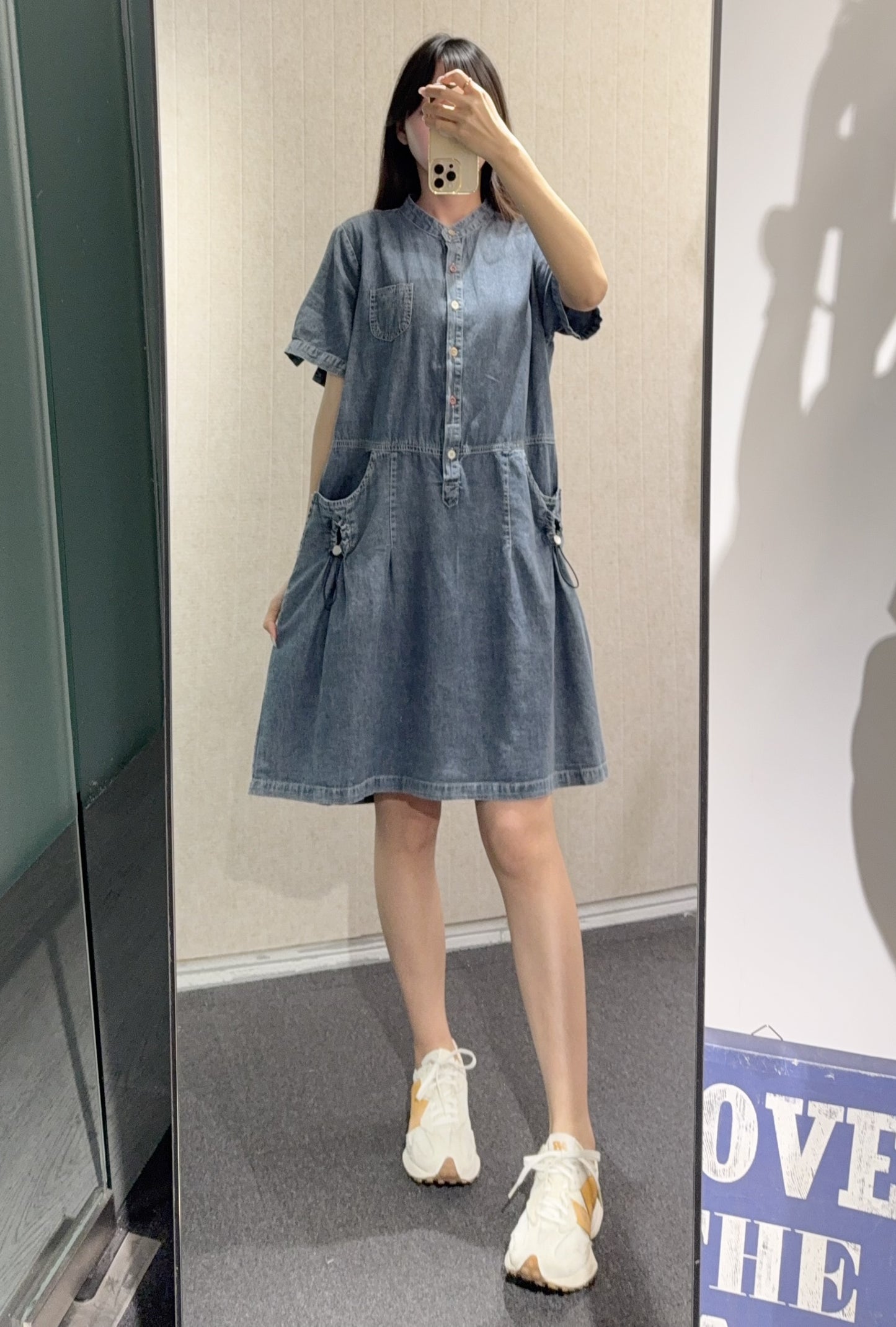 夏季・清涼感薄牛仔連身裙 1S30818