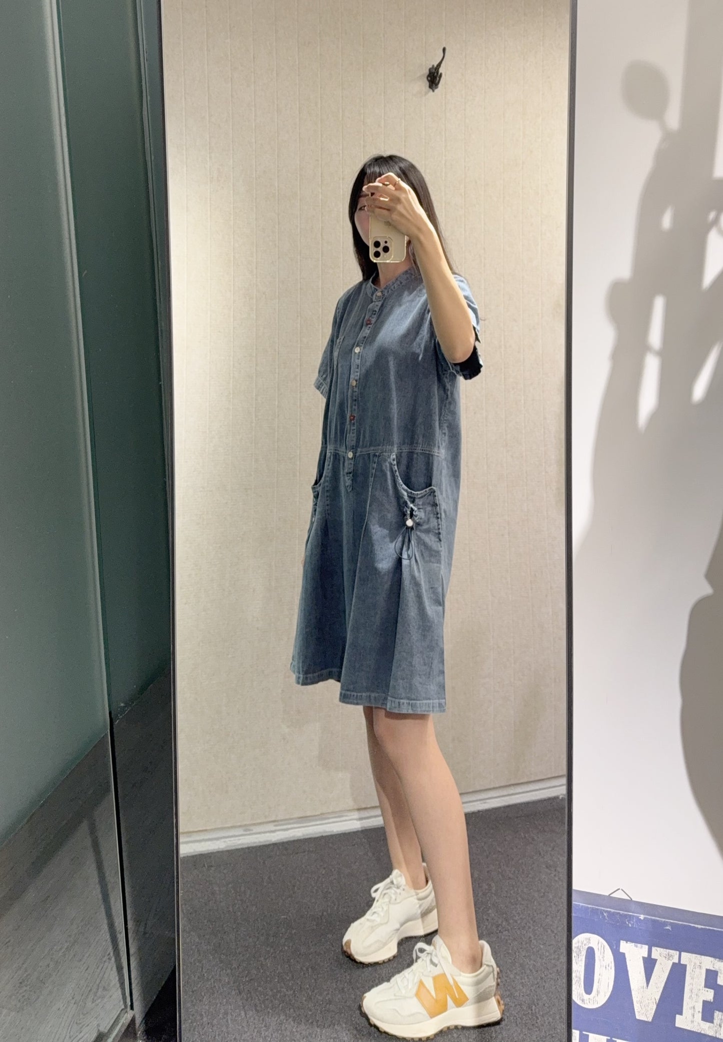 夏季・清涼感薄牛仔連身裙 1S30818