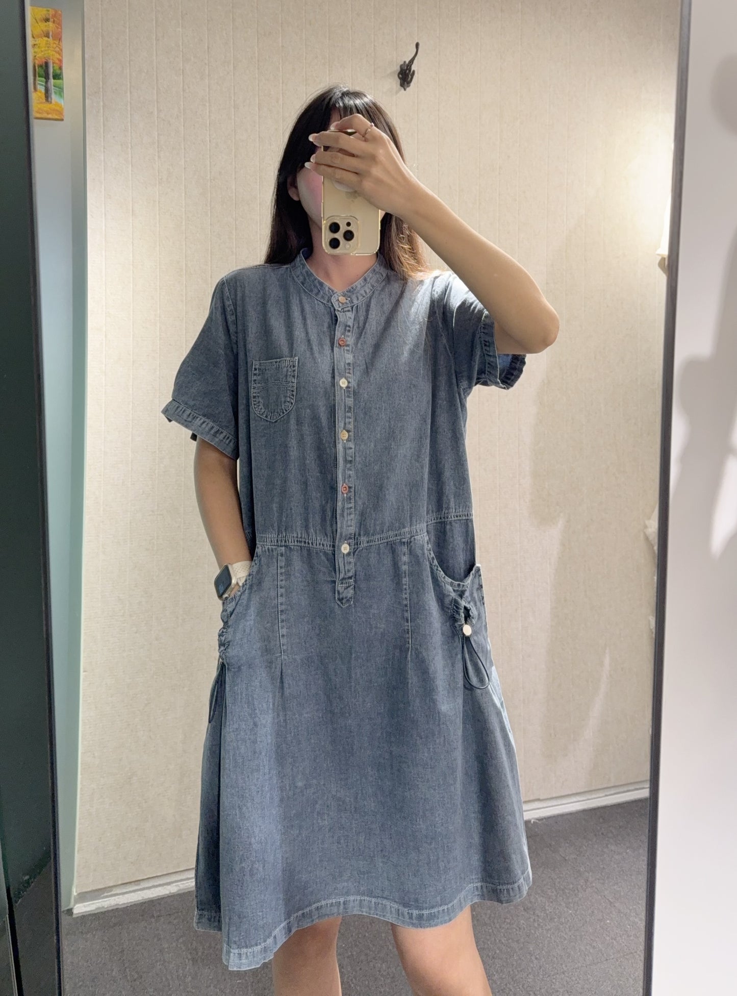 夏季・清涼感薄牛仔連身裙 1S30818