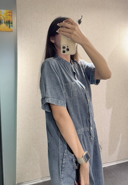 夏季・清涼感薄牛仔連身裙 1S30818