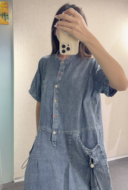 夏季・清涼感薄牛仔連身裙 1S30818