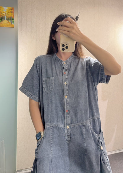 夏季・清涼感薄牛仔連身裙 1S30818
