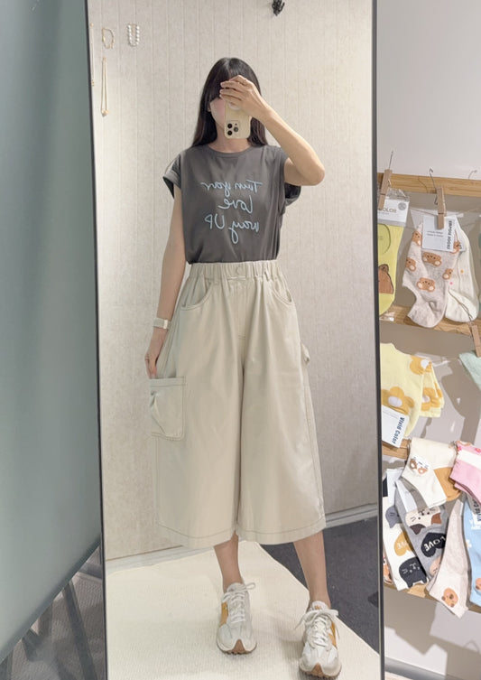 夏季・明線寬鬆七分褲 3色入 1S30820