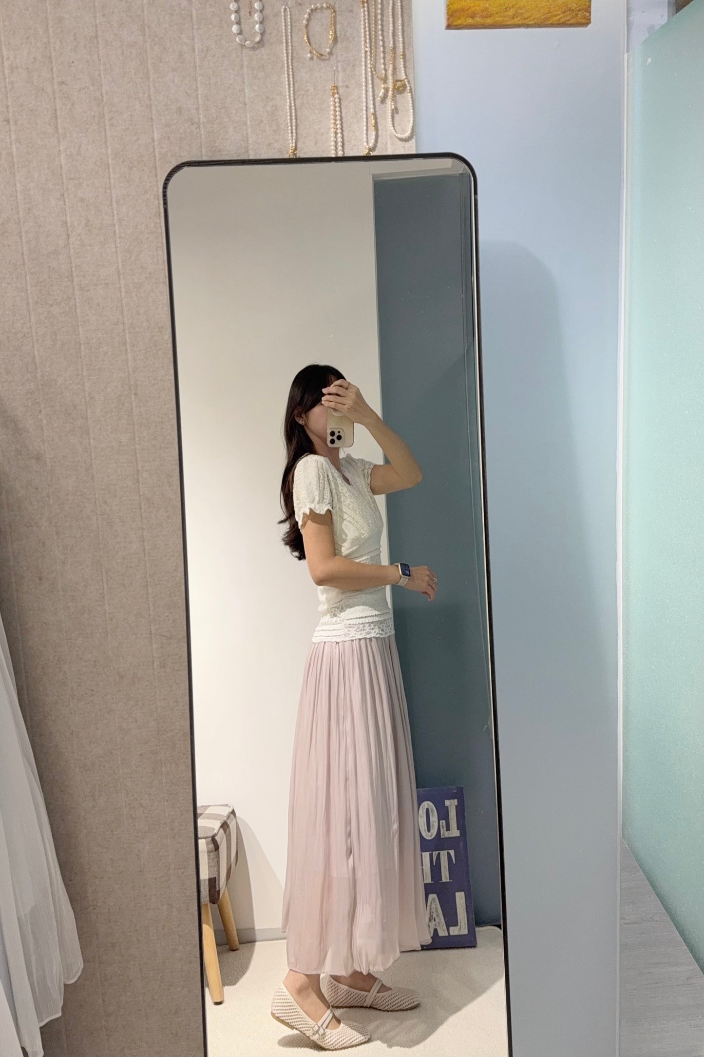 夏季・珠光馬卡龍色飄逸裙 3色入 1S00825