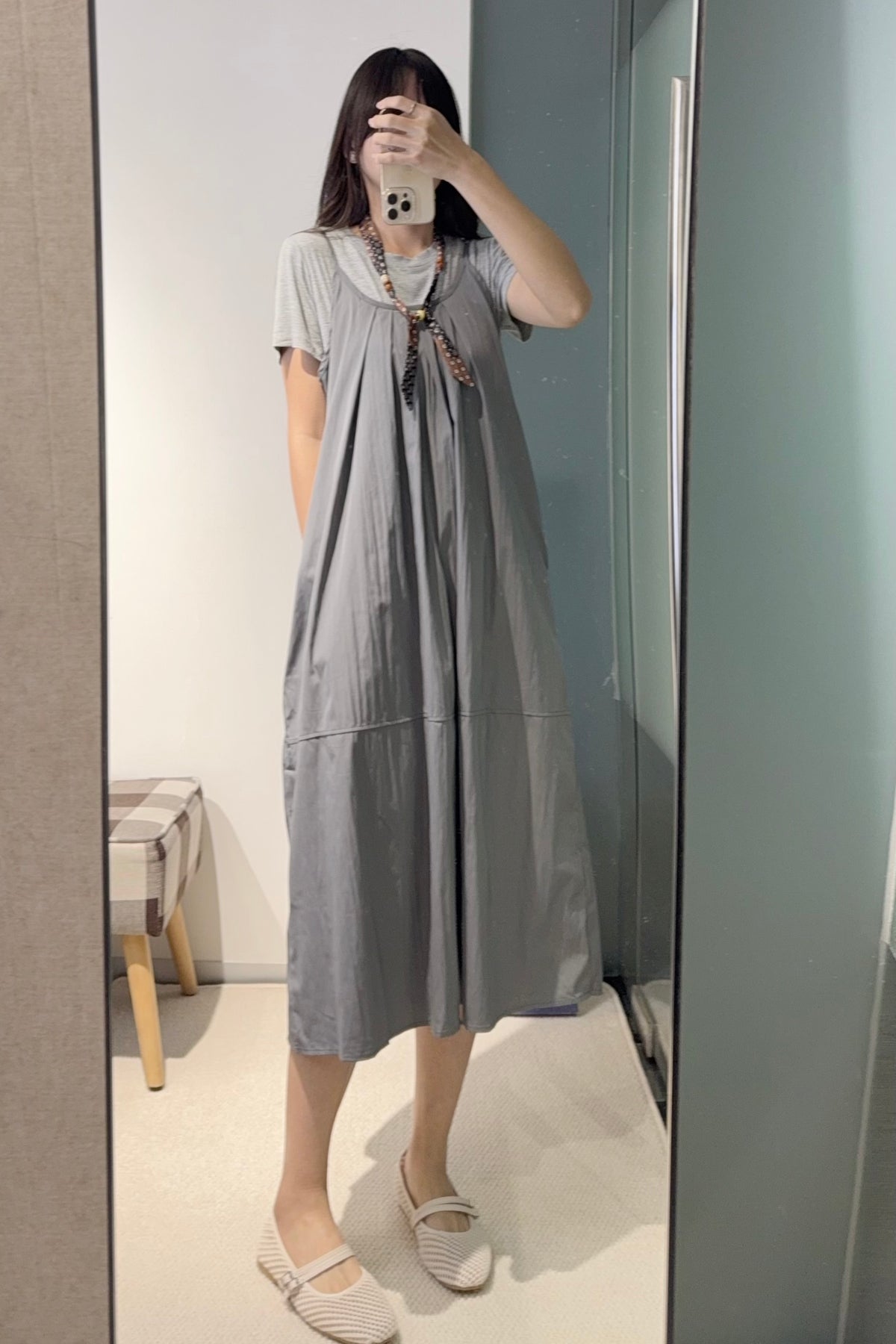 夏季・超彈Tee配風褸料裙SET 2色入 1S00827