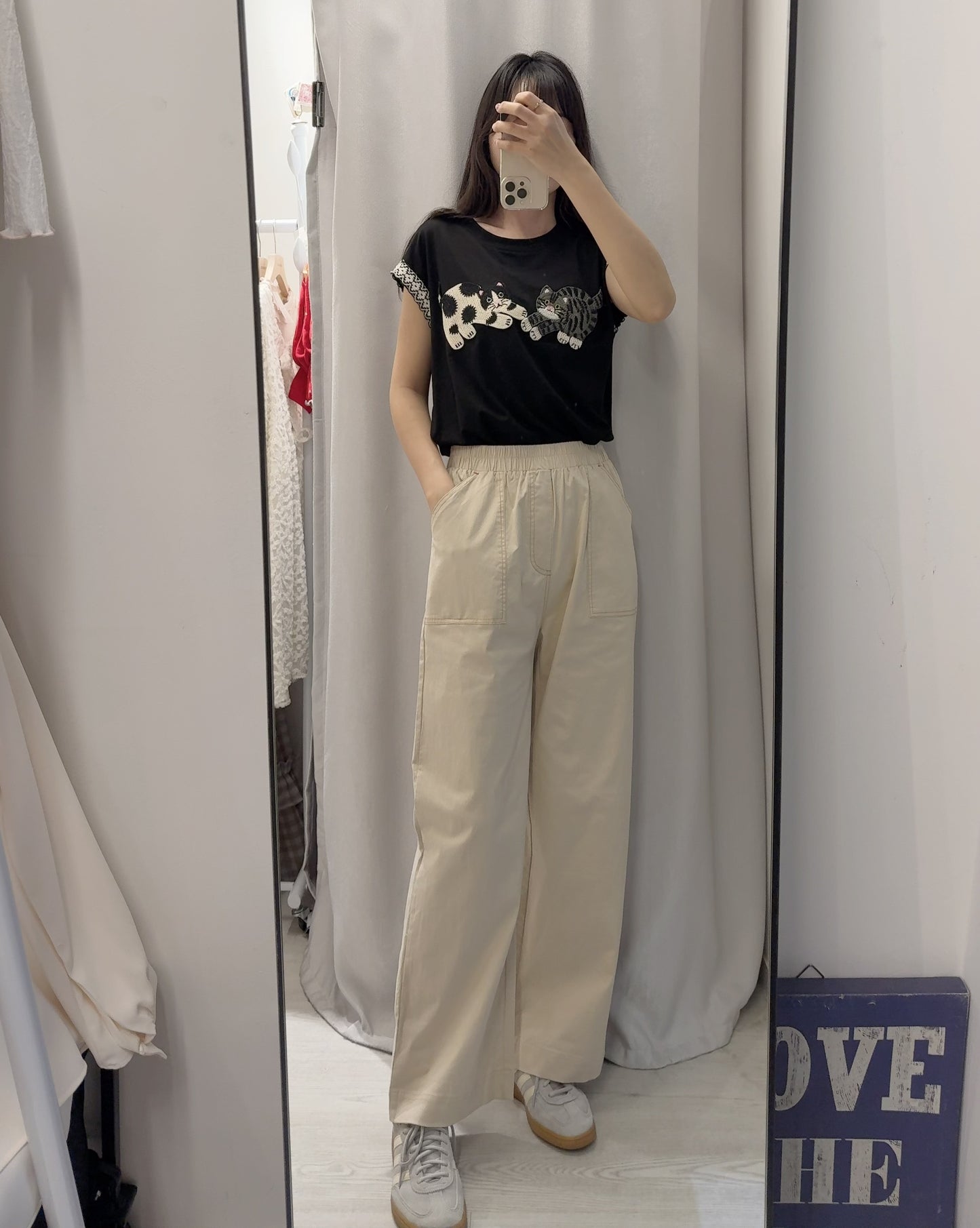 夏季・刺繡貓貓Tee 2色入 1S20318