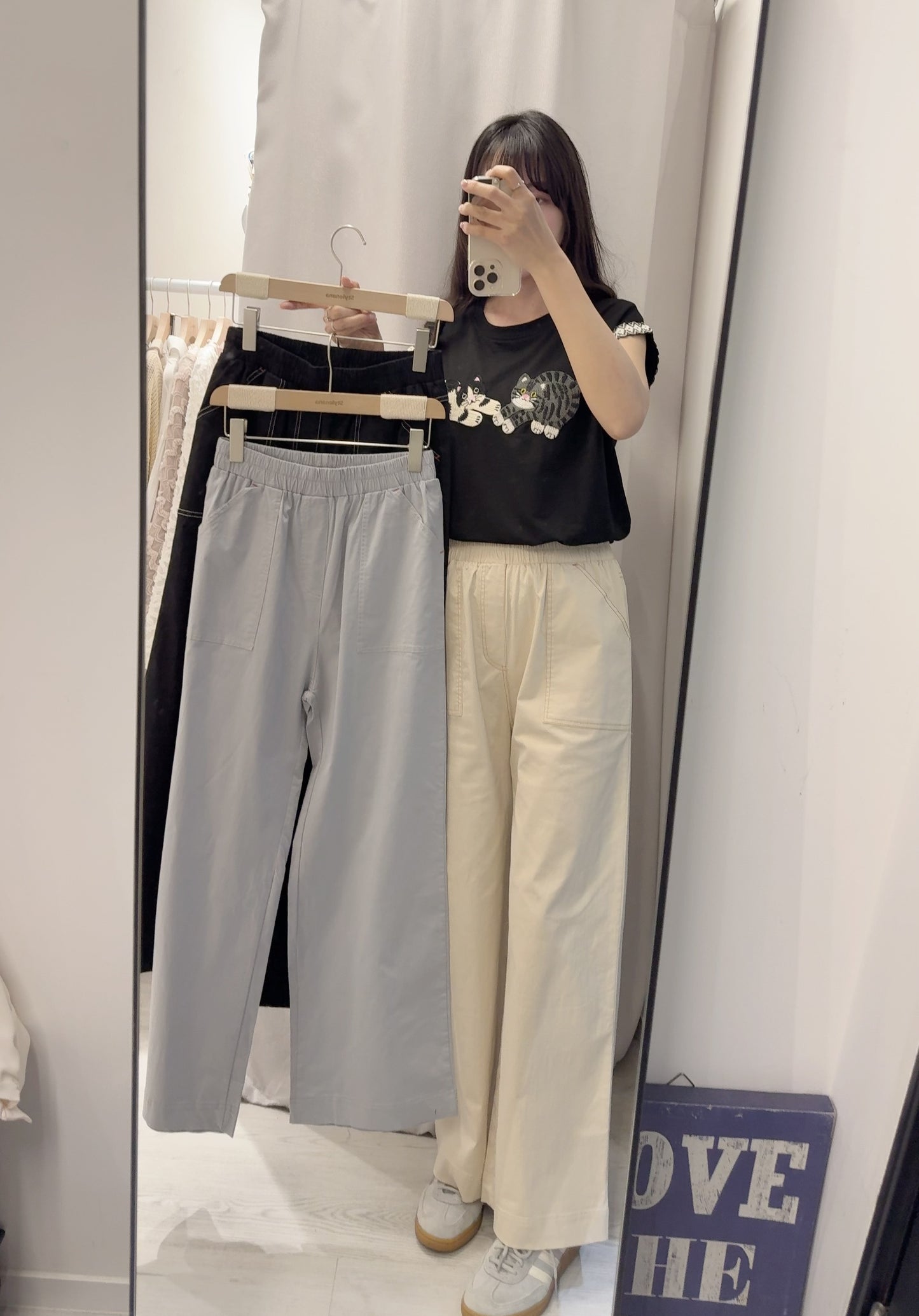 夏季・全橡筋明線直腳棉褲 3色入 1S80315