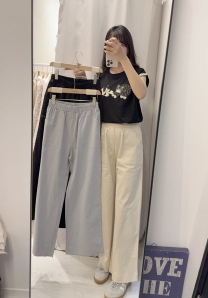 夏季・全橡筋明線直腳棉褲 3色入 1S80315