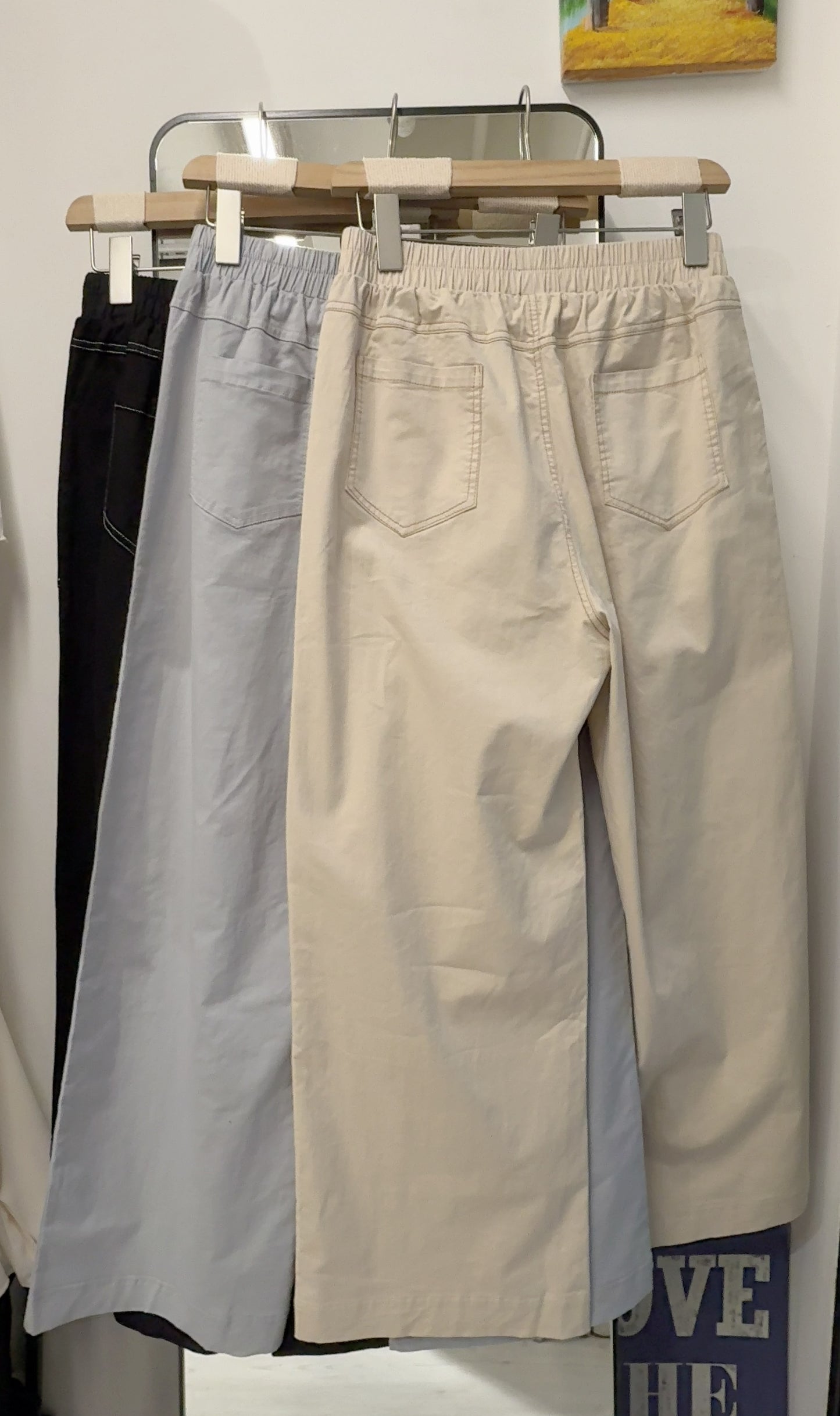 夏季・全橡筋明線直腳棉褲 3色入 1S80315