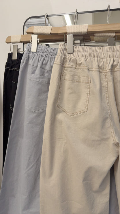 夏季・全橡筋明線直腳棉褲 3色入 1S80315