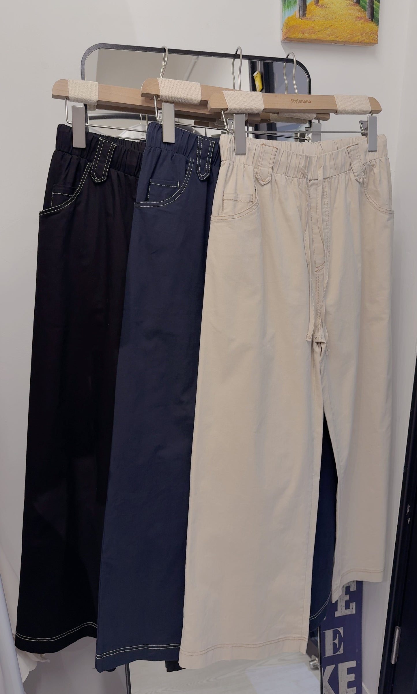 夏季・明線抽繩棉褲 3色入 1S80314