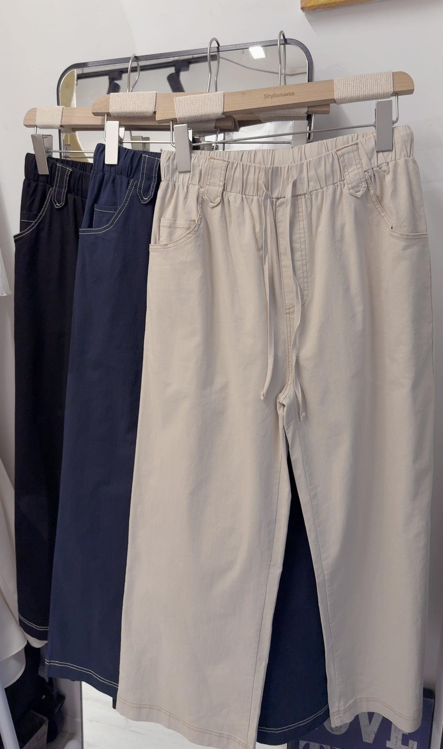 夏季・明線抽繩棉褲 3色入 1S80314