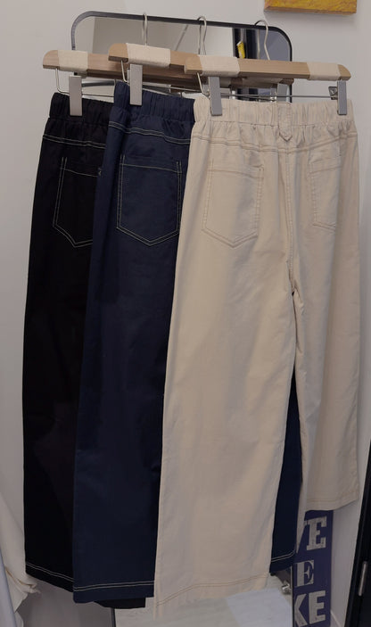 夏季・明線抽繩棉褲 3色入 1S80314