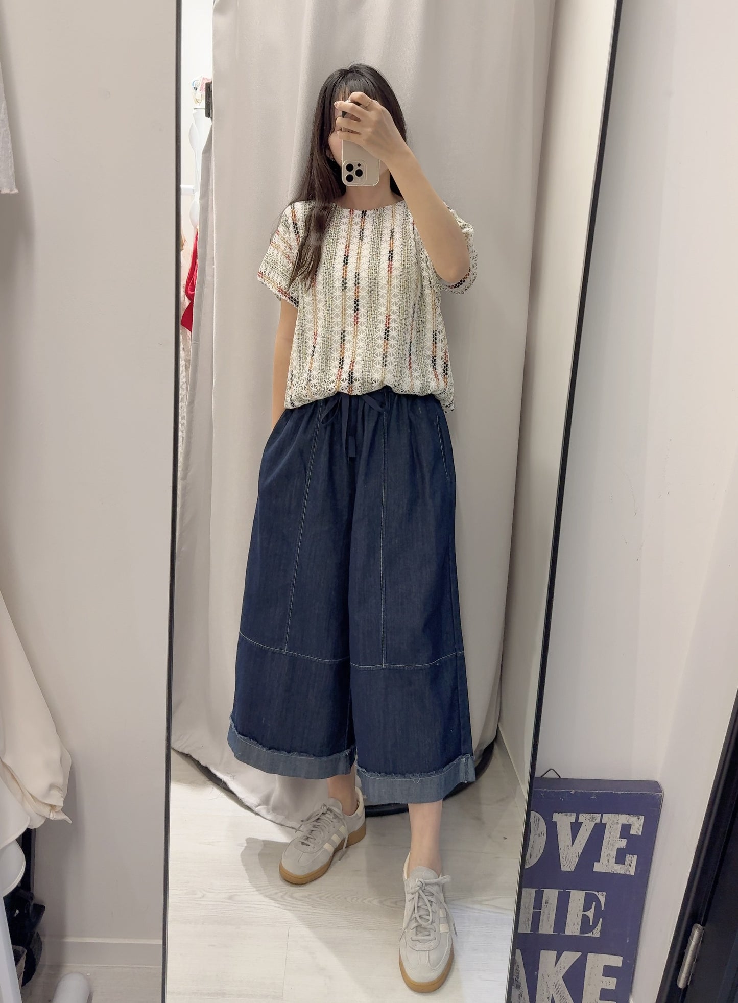 夏季・寬鬆抽繩薄牛仔褲 1色入 1S60316