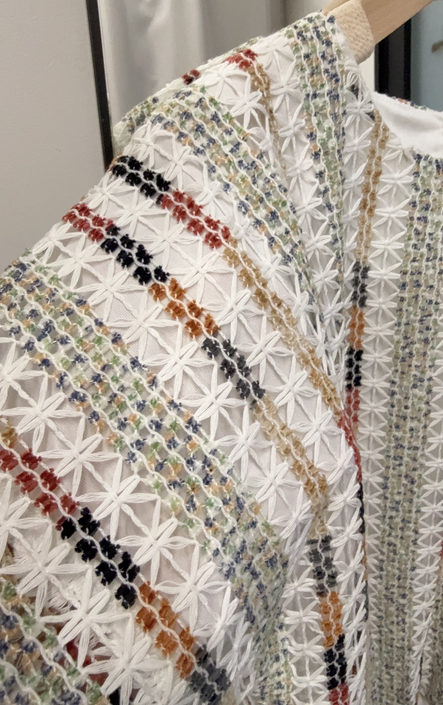 夏季・彩織勾線泡泡邊上衣 1色入 1S20319