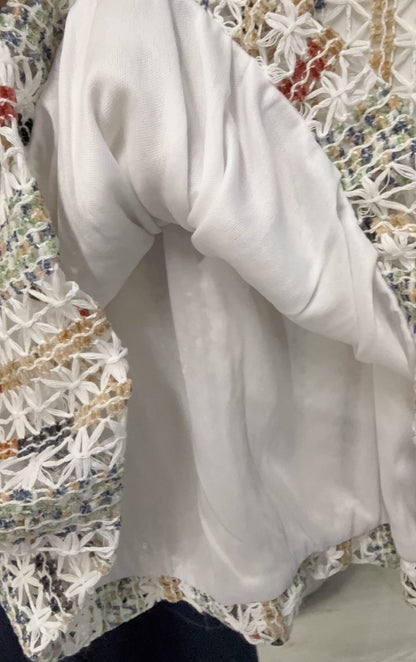 夏季・彩織勾線泡泡邊上衣 1色入 1S20319