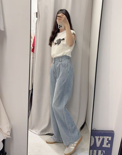 夏季・修腰洗水薄牛仔 1色入 1S70317