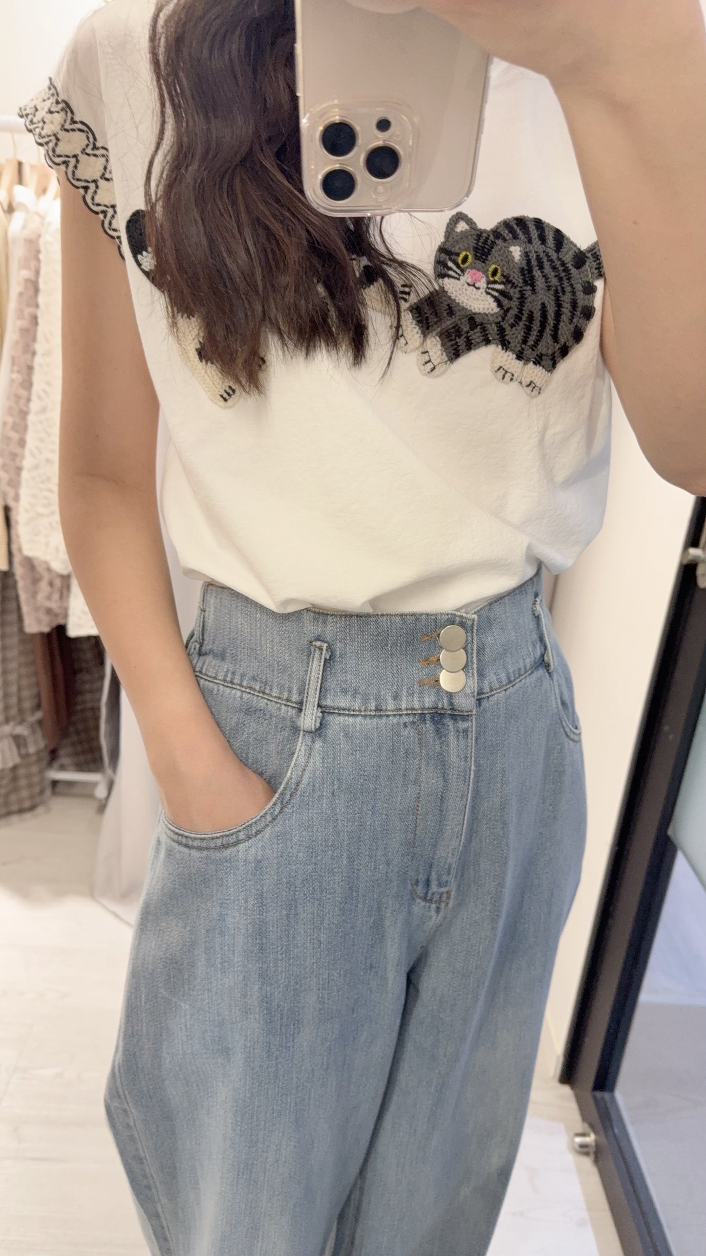 夏季・修腰洗水薄牛仔 1色入 1S70317