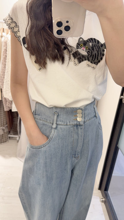 夏季・修腰洗水薄牛仔 1色入 1S70317