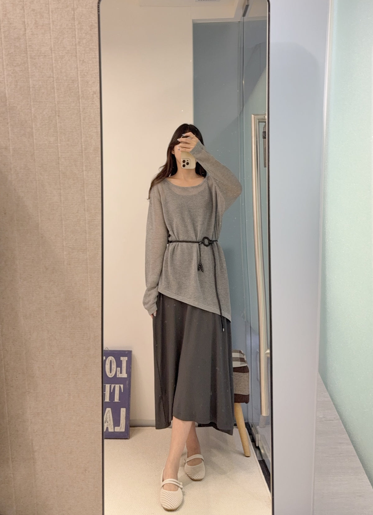 夏季・斜網衫配超彈吊帶裙SET 2色入 1S60835