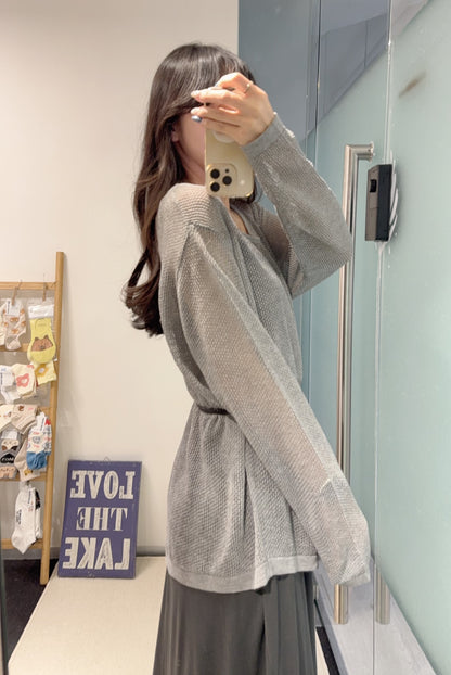 夏季・斜網衫配超彈吊帶裙SET 2色入 1S60835